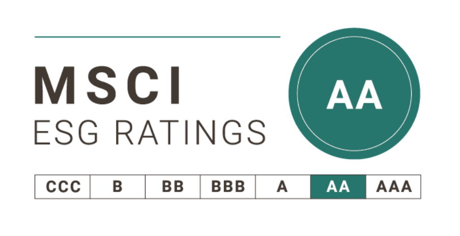ƽ Maintains “AA” ESG Rating from MSCI